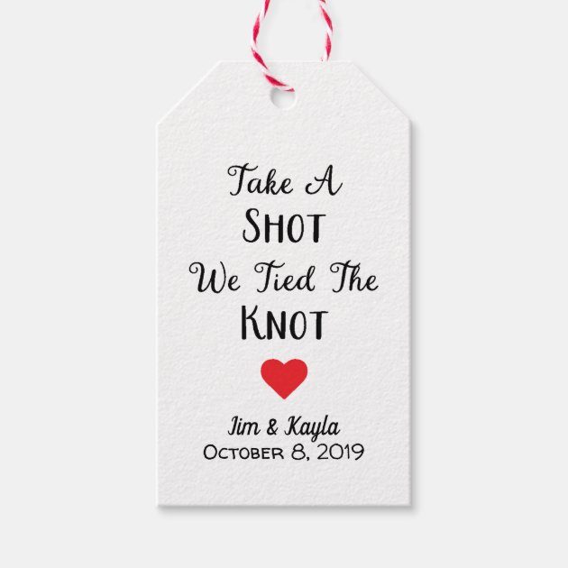 10-100 Handmade Personalised Take a shot we tied the Knot ...