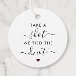 Take a Shot We Tied the Knot Wedding  Favor Tags