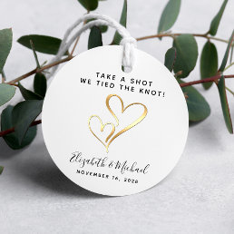 Take A Shot We Tied The Knot Wedding Favor Tags