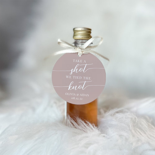 Take a Shot, We Tied the Knot Wedding Favor Tags