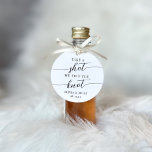 Take a Shot, We Tied the Knot Wedding Favor Tags<br><div class="desc">Get the party started with these cute favor tags designed to attach to shot glasses or mini liquor bottles. Design features "take a shot, we tied the knot" in classic serif and calligraphy script lettering. Personalize with your initials and wedding date beneath. Perfect for wedding after parties, welcome bags, or...</div>