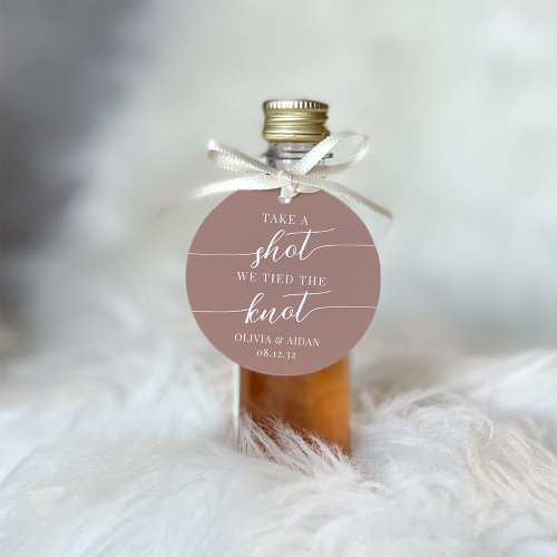 Take a Shot We Tied the Knot Wedding Favor Tags