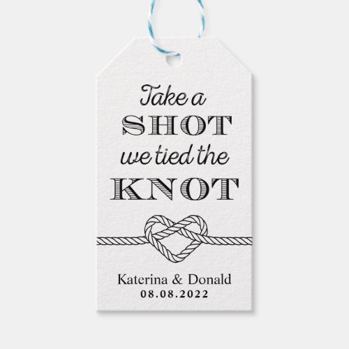 Take a Shot We Tied The Knot Wedding Gift Tags