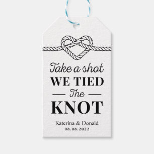Take a Shot We Tied The Knot Wedding Gift Tags