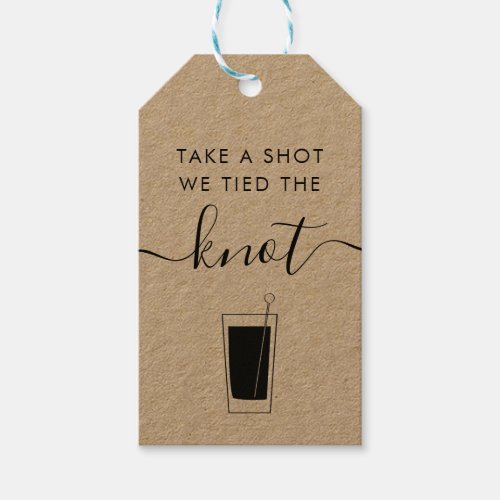 Take a Shot We Tied the Knot Wedding Highball Gift Tags