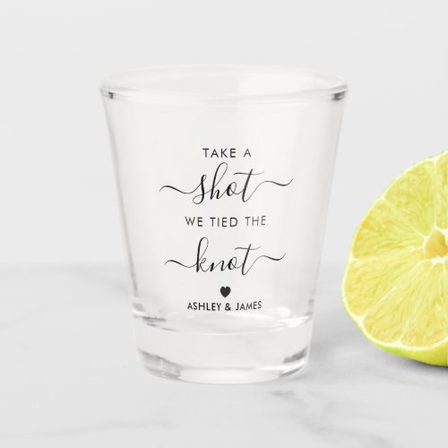 Take a Shot We Tied the Knot Wedding Liquor Shot Glass