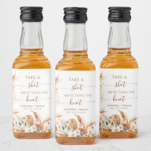 Take A Shot We're Tying The Knot Favor Wedding Liquor Bottle Label