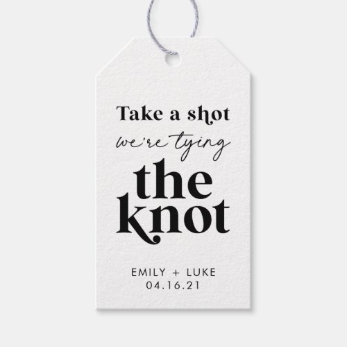 Take a Shot Were Tying the Knot Wedding Favor Gift Tags