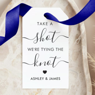 Take a Shot We're Tying the Knot Wedding Gift Tags