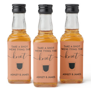 Take a Shot We're Tying the Knot Wedding Glass Liquor Bottle Label