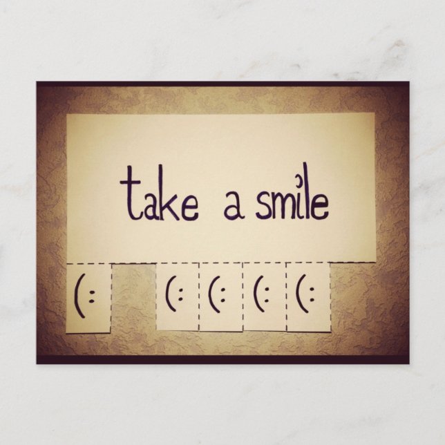 Take a Smile Inspirational Postcard (Front)