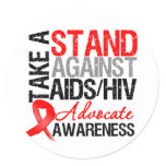 Take a Stand Against AIDS HIV Classic Round Sticker