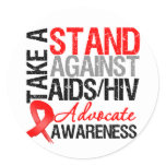 Take a Stand Against AIDS HIV Classic Round Sticker