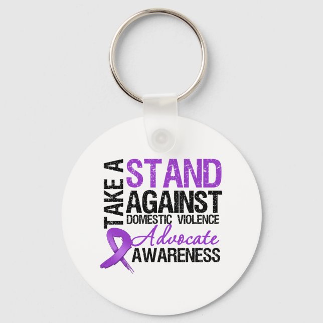 Take A Stand Against Domestic Violence Keychain (Front)