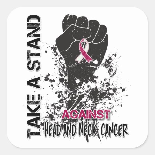 Take a Stand Against Head Neck Cancer Square Sticker