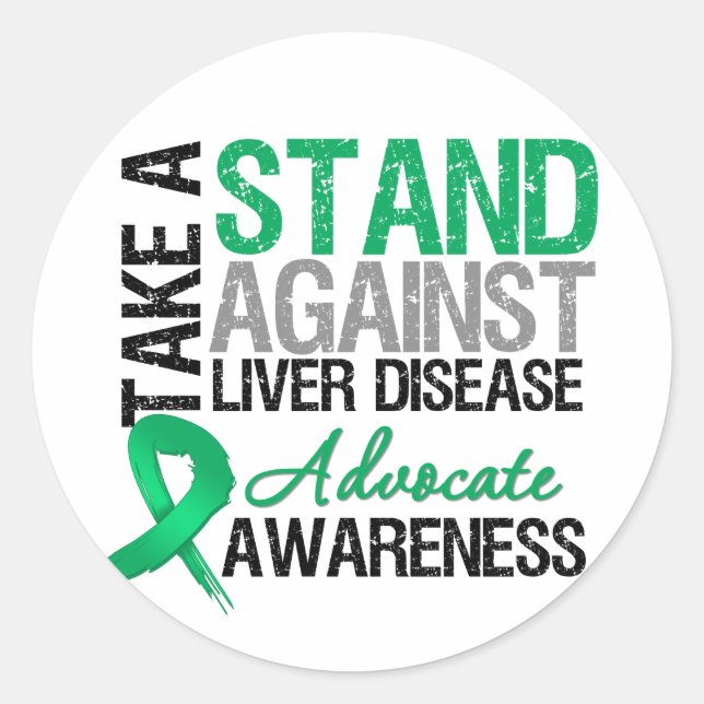 Take a Stand Against Liver Disease Classic Round Sticker (Front)