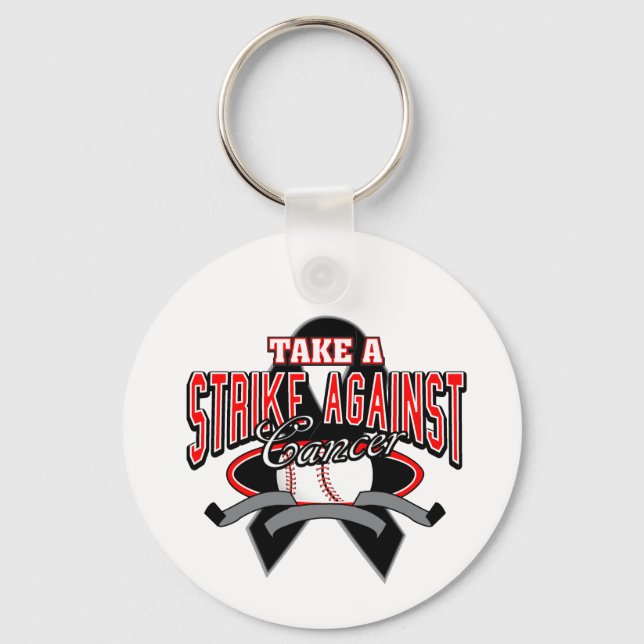 Take a Strike Against Melanoma Cancer Keychain (Front)