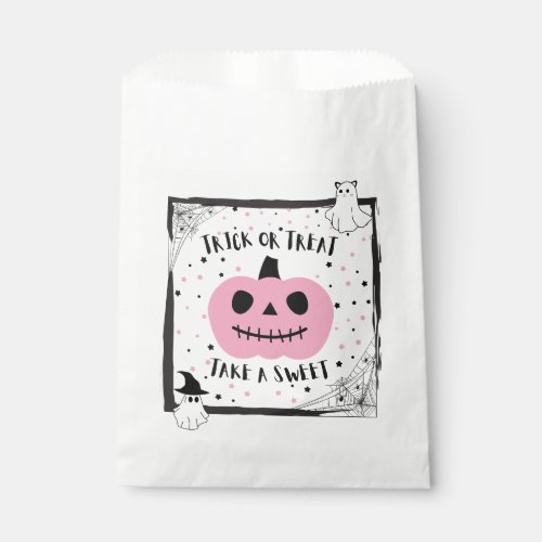 Take a sweet pink pumpkin candy loot bags