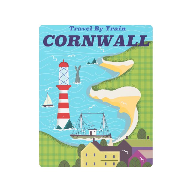 Take a train to Cornwall Metal Print (Front)