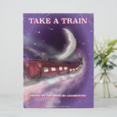 Take a train to the moon cartoon poster (Standing Front)