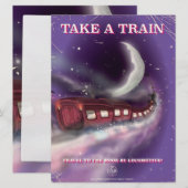 Take a train to the moon cartoon poster (Front/Back)