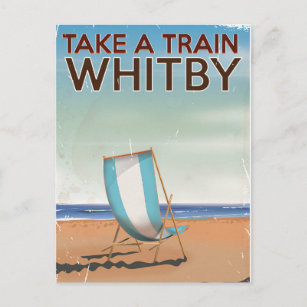 Take a train to Whitby vintage travel poster Postcard