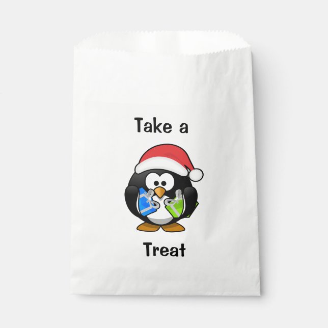 Take a Treat Cute Penguin Favor Bag (Front)