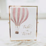 Take a Treat Pink Hot Air Balloon Baby Shower Sign