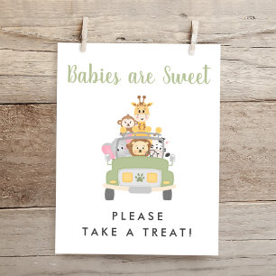 Take A Treat Safari Baby Shower Sign