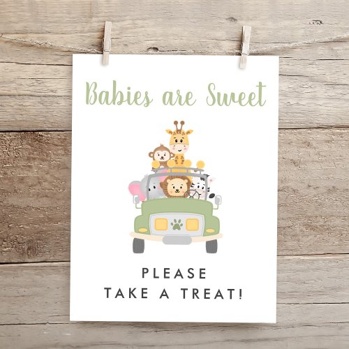 Take A Treat Safari Baby Shower Sign