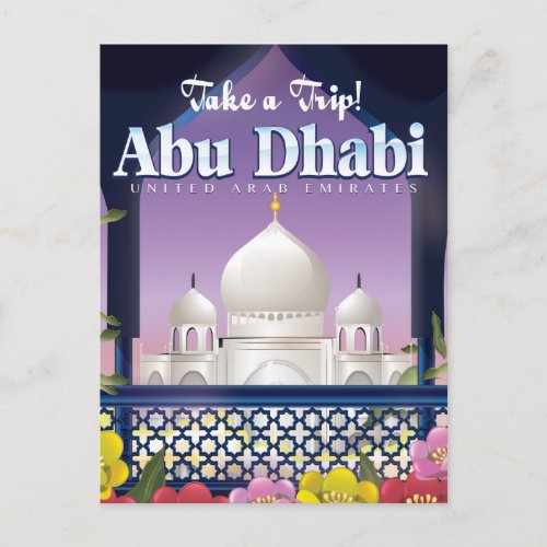 Take a Trip Abu Dhabi Vintage travel poster Postcard
