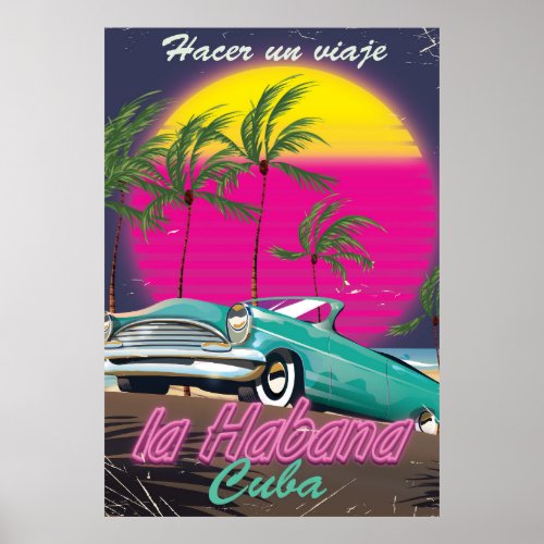 Take a Trip to Cuba reto 1985 poster