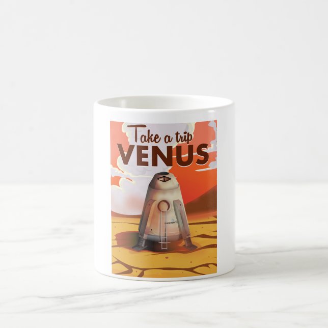Take a trip to Venus travel poster. Coffee Mug (Center)