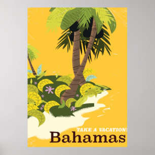 Take a Vacation Bahamas vintage travel poster