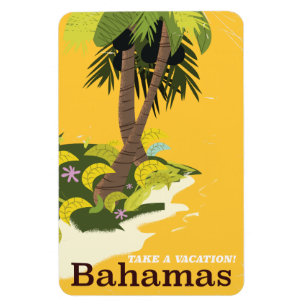 Take a Vacation Bahamas vintage travel poster Magnet