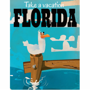 Take a vacation - Florida vintage travel poster. Statuette