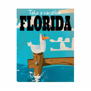 Take a vacation - Florida vintage travel poster. Statuette
