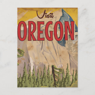 Take a vacation - Oregon vintage travel poster. Postcard