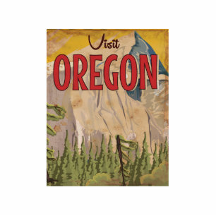 Take a vacation - Oregon vintage travel poster. Statuette