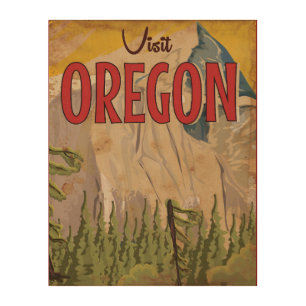 Take a vacation - Oregon vintage travel poster. Wood Wall Art