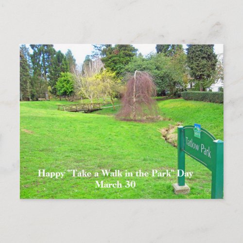 Take a Walk in the Park Day Postcard