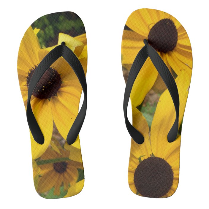 flip flops with sunflower logo