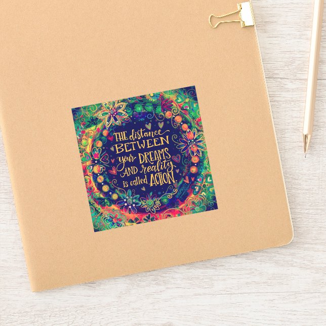 Take Action Encouragement Pretty Inspirivity Sticker (Notebook)