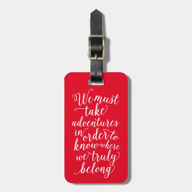 Take Adventures in Red | Luggage Tag (Front Vertical)