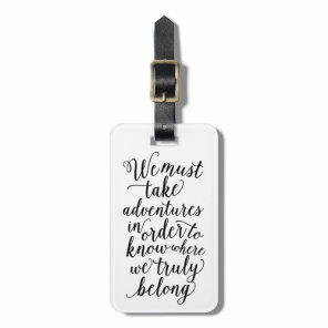 Take Adventures in White | Luggage Tag