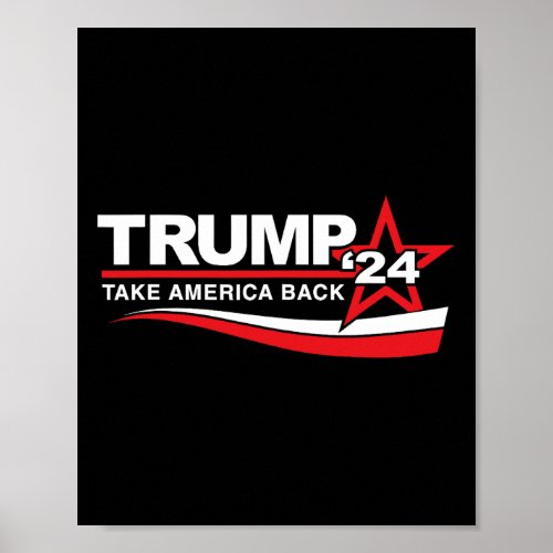 Take America Back 24 Retro Trump Return 2024 Women Poster