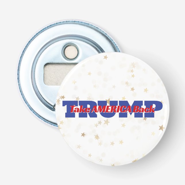 TAKE AMERICA BACK Trump Slogan Bottle Opener (Front)