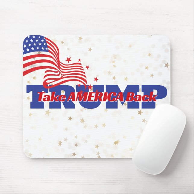 TAKE AMERICA BACK Trump Slogan Mouse Pad (With Mouse)