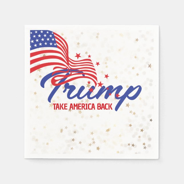 TAKE AMERICA BACK Trump Slogan Napkins (Front)