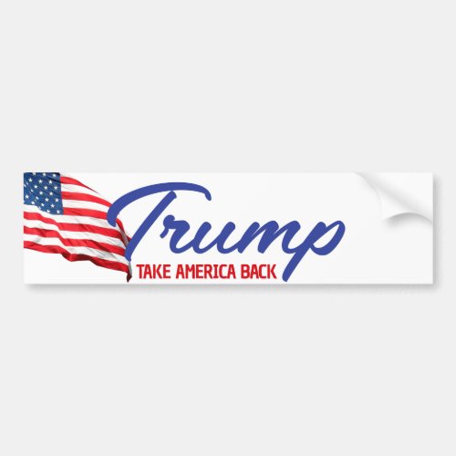 TAKE AMERICA BACK Trump Text Bumper Sticker